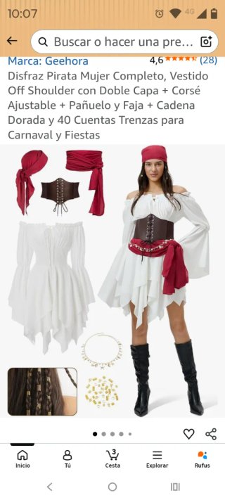 Costume da pirata Geehora da donna taglia unica