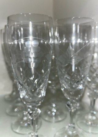 Cristalería completa de plata de ley