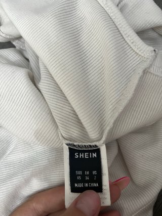 Top Shein manga larga blanco talla XS