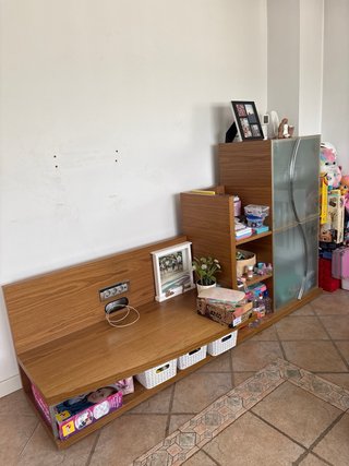 Aparador y mueble TV madera y cristal