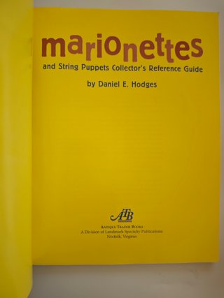 Catálogo precios Marionetas y Títeres 1998.