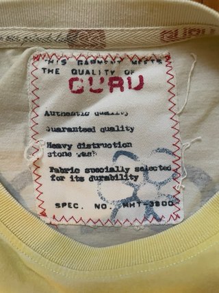 Maglietta Guru uomo vintage anni 2000 gialla XXL