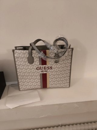 Borsa Guess Silvana Grigio Bianco