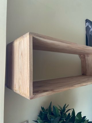 Set 2 Estantes Madera Natural Sklum