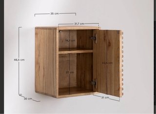 Set 2 Estantes Madera Natural Sklum