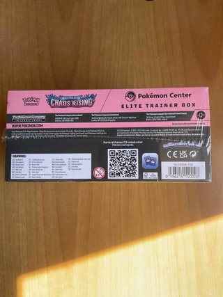 Pokemon Chaos Rising ETB Pokemon Center Sealed