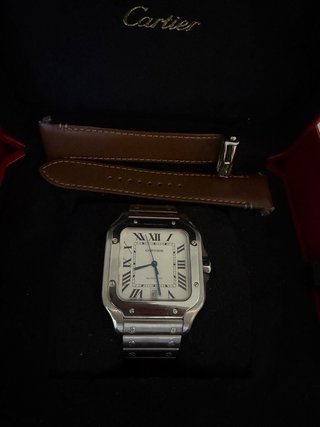 Cartier Santos Full Set + Correa Piel Nueva
