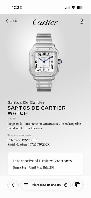 Cartier Santos Full Set + Correa Piel Nueva