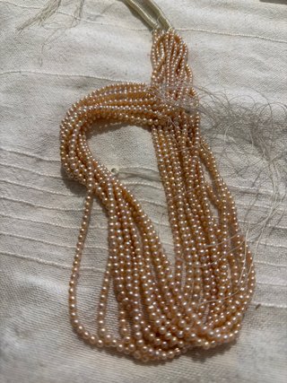 Collane di perle vere 11 arancio 3mm