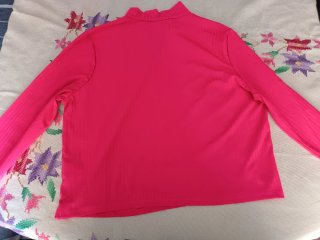 Top manga larga rosa con cremallera