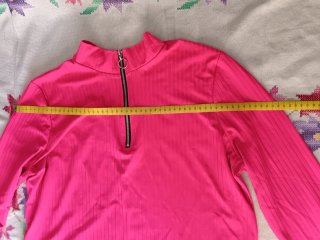 Top manga larga rosa con cremallera
