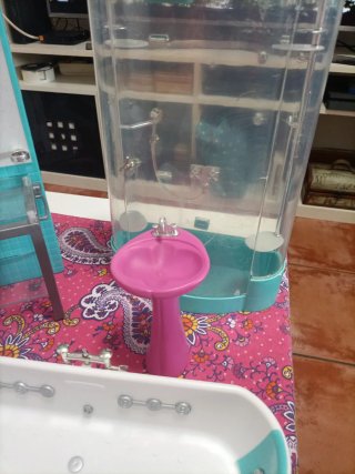 Lote Muebles Muñecas Barbie Baño