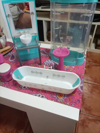 Lote Muebles Muñecas Barbie Baño