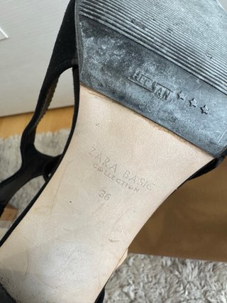 Zapatos Zara T 36 Destalonados Negro