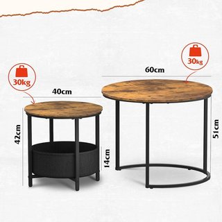 Set di 2 tavolini rotondi