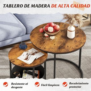 Set di 2 tavolini rotondi