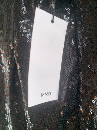 Pantalón Mango Lentejuelas Negro Talla M