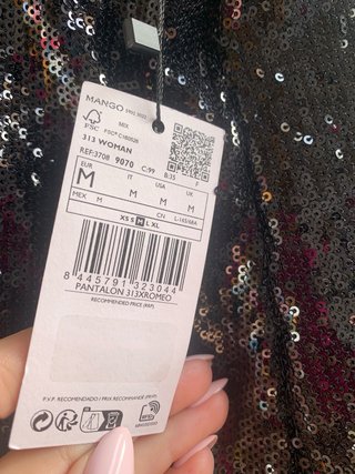 Pantalón Mango Lentejuelas Negro Talla M