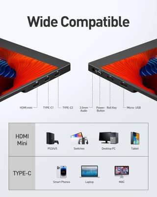Monitor portátil CNBANAN 16" 2.5K USB-C / Mini HDM