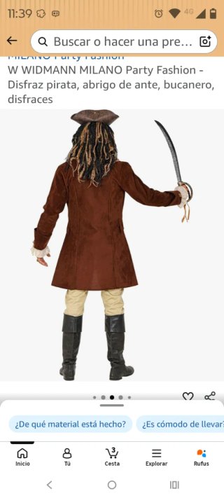 Costume da Pirata W WIDMANN MILANO Taglia Unica