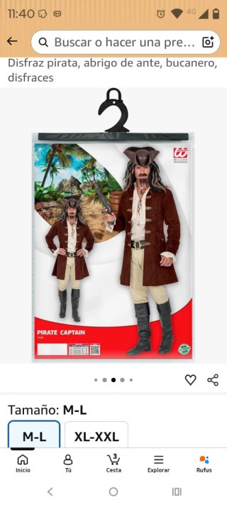 Costume da Pirata W WIDMANN MILANO Taglia Unica