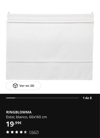Estor Ikea RINGBLOMMA 60x160 Blanco