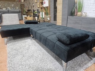 Sofá Cama Chaiselongue Negro Terciopelo