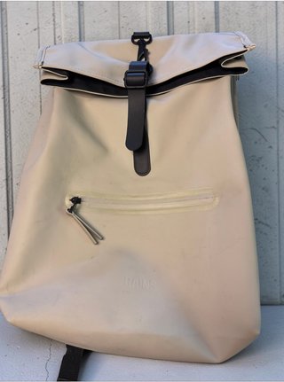 RAINS Zaino Roll Top Impermeabile Beige