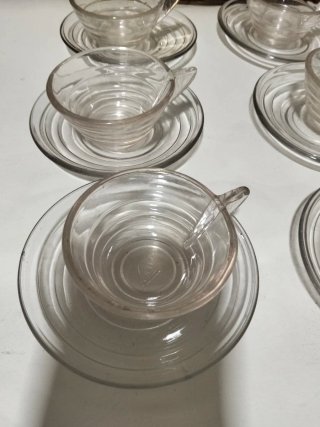 Juego café vintage cristal 60s