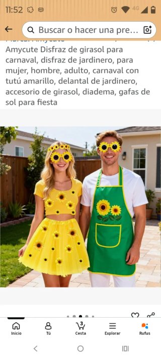 2 disfraces de girasol para pareja Amycute