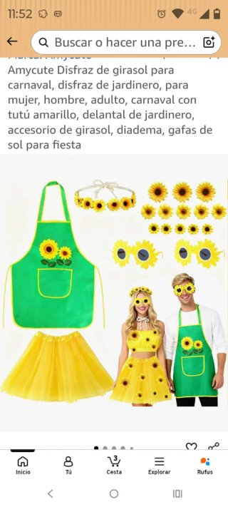 2 disfraces de girasol para pareja Amycute