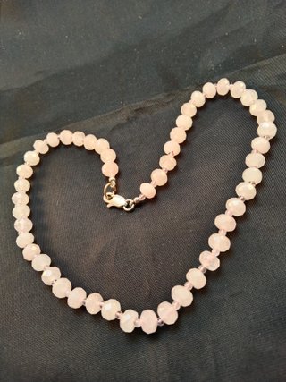 Gargantilla Cuarzo Rosa y Plata