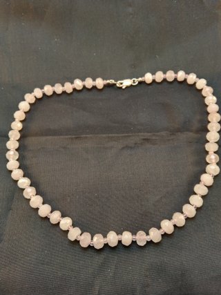 Gargantilla Cuarzo Rosa y Plata