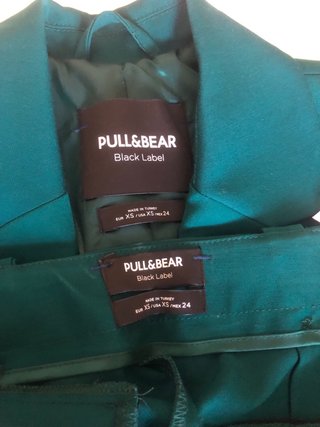 Traje de chaqueta Pull&Bear verde