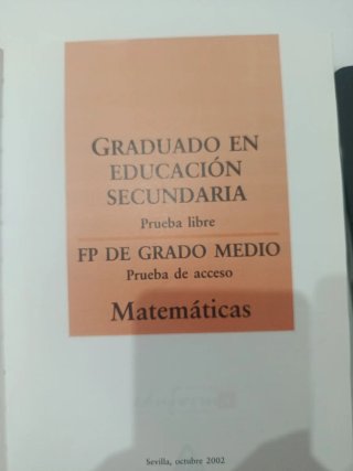 Matemáticas. Graduado en educación secundaria (...