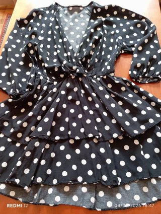 Vestido Veraniego Lunares Negro/Blanco