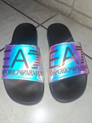 Ciabatte Emporio Armani iridescenti
