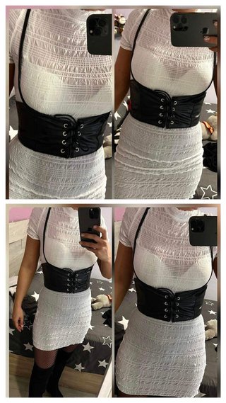 Vestido transparente blanco básico.