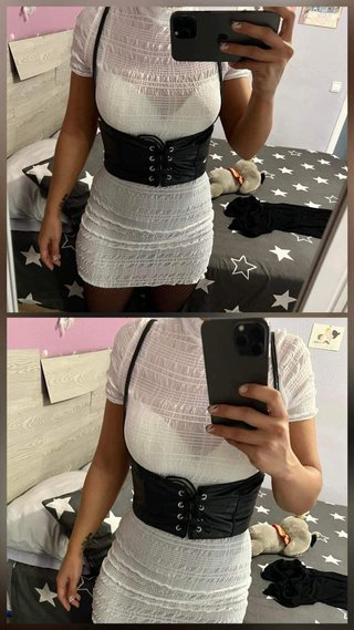Vestido transparente blanco básico.