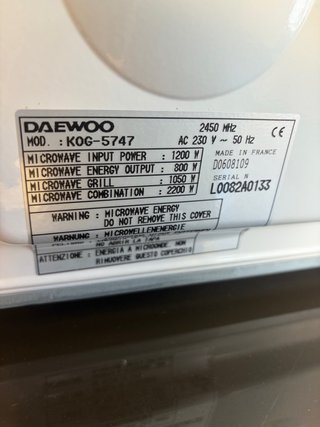 Microondas Daewoo con Grill