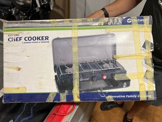 Cocina Chef Deluxe de 3 quemadores y tostadora