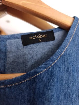 Blusa vaquera bordada October Talla S