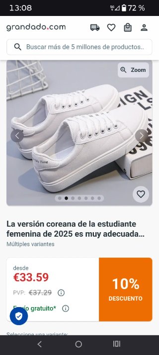 Nuevas Zapatillas Blancas Estilo Coreano talla 37