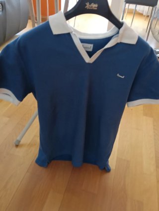 Polo Adolfo Dominguez Algodón Azul y Blanco