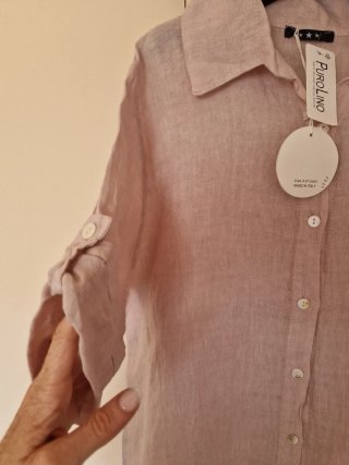 Vestito/Blusón Puro Lino Rosa Taglia XL