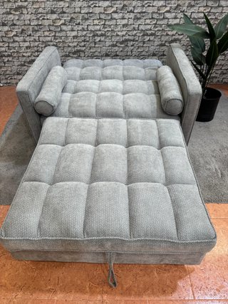 Sofá Cama Gris Tela 118cm