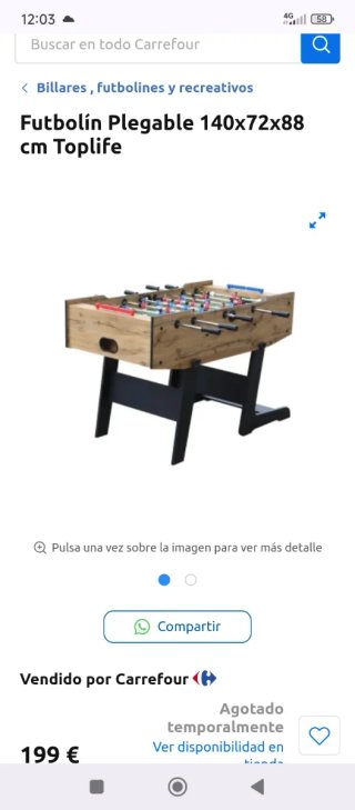 Futbolín de mesa