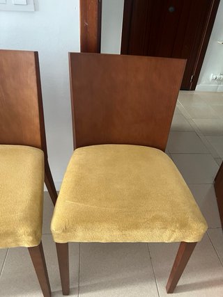 4 Sillas Comedor Madera Mostaza