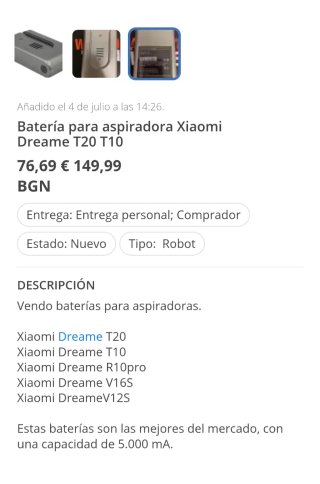 Batería aspiradora