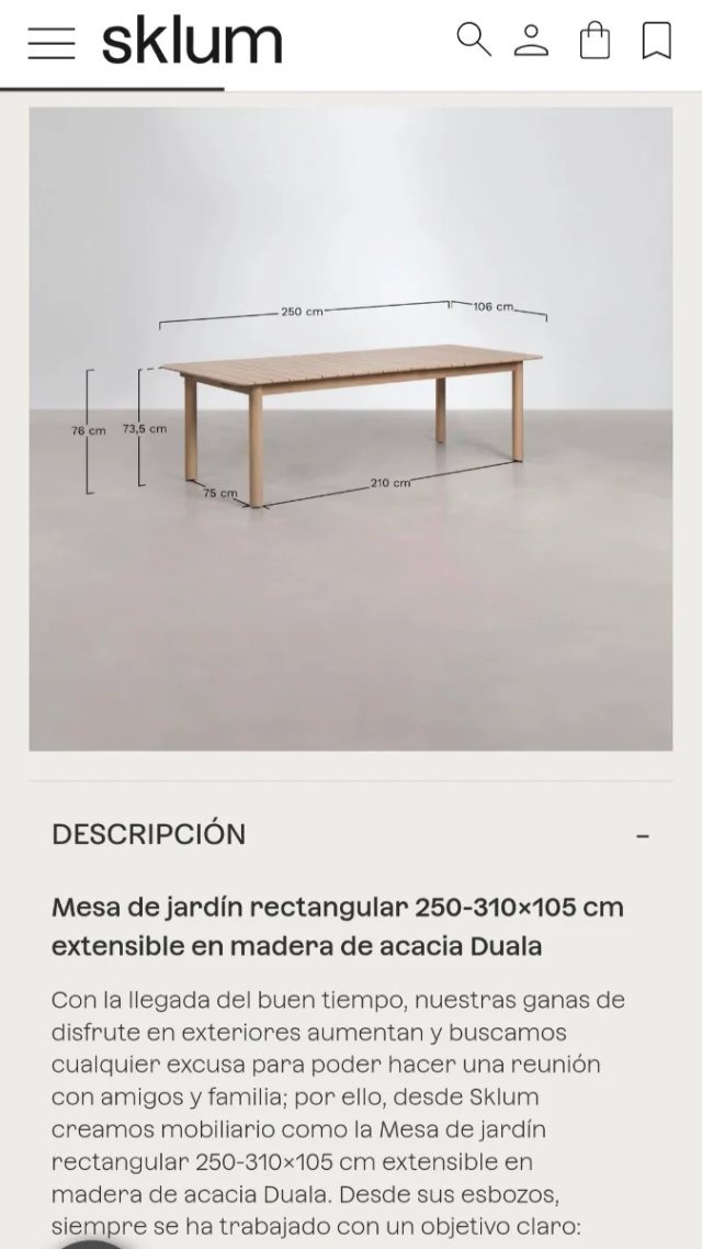 Mesa Jardín Duala Sklum Madera Acacia Extensible